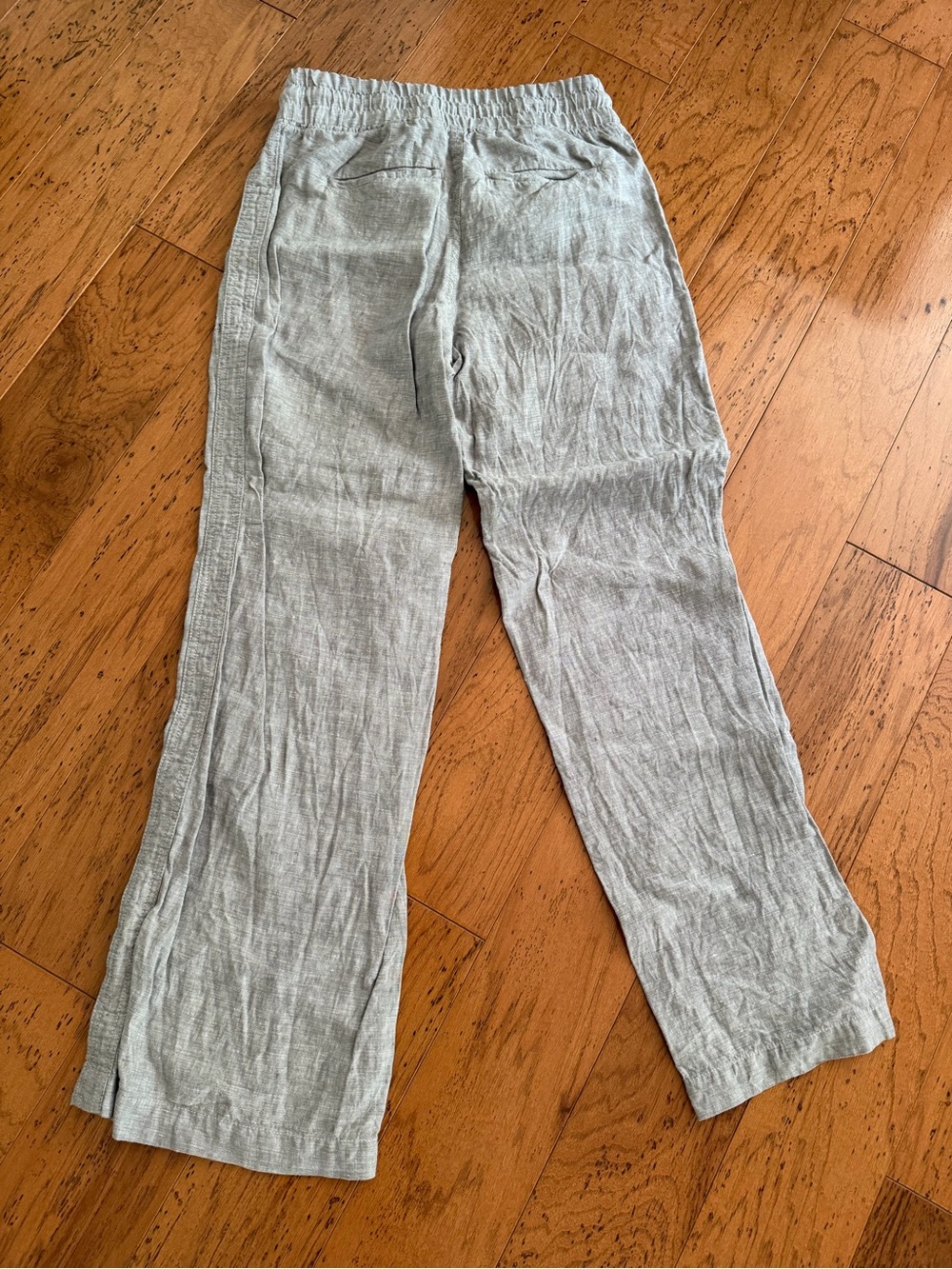 Athleta Light Gray Drawstring Linen Pant - Picture 5 of 6